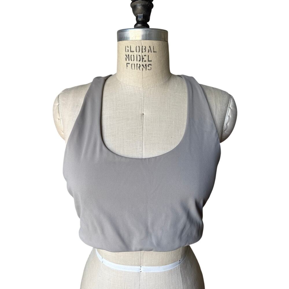 Quince Ultra-Form Scoop Neck Longline Bra in Morel Gray Size XL